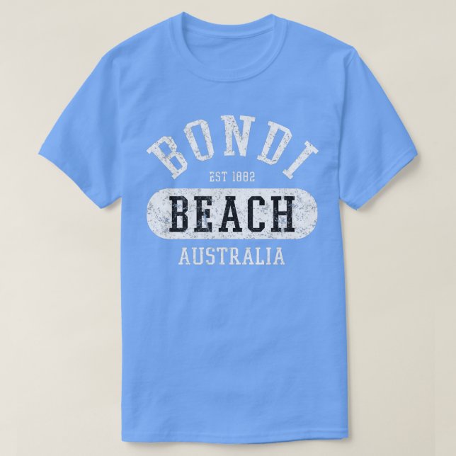 Camiseta Desenho da Vintage College Style Bondi Beach (Frente do Design)