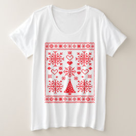 Camiseta Desenho de Amostras de Padrão Cruzado Amante de Na
