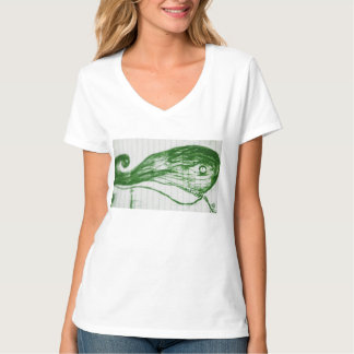 Camiseta desenho de anime de cartoon de baleia verde manga