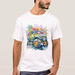Camiseta desenho de aquarela com unidade de velocidade