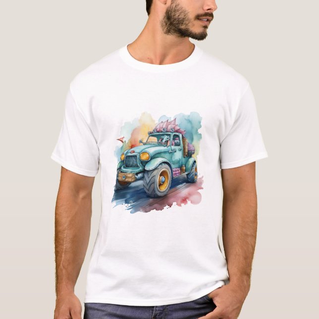 Camiseta desenho de aquarela com unidade de velocidade (Frente)