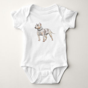 Camiseta Desenho de Aquarela do Cachorro Pitbull