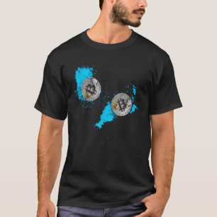 Camiseta Desenho de Arte Abstrata de Bitcoin - Salpicos de