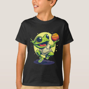 Camiseta Desenho de Arte Animal do Jogador de Sketll Rã Sap