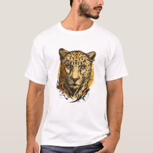 Camiseta Desenho de Arte Criativa Jaguar Paint grafite