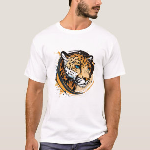 Camiseta Desenho de Arte Criativa Jaguar Paint grafite