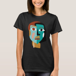 Camiseta Desenho de arte da linha de retrato minimalista Ab