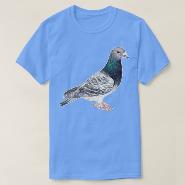 Camiseta Desenho De Arte De Pigeon (Frente do Design)
