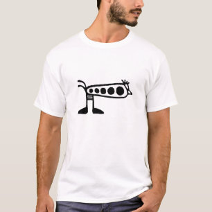 Camiseta Desenho de arte linear de aves robôs