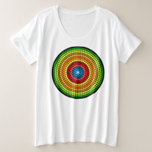 Camiseta Desenho de Arte Mandala Abstrata Pontilhada-65904