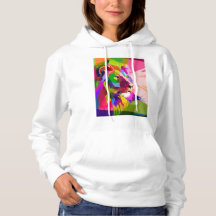 Desenho de Arte Pop Prismática Colorida de Leão
