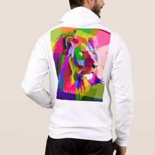 Camiseta Desenho de Arte Pop Prismática Colorida de Leão-62