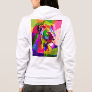 Camiseta Desenho de Arte Pop Prismática Colorida de Leão-62