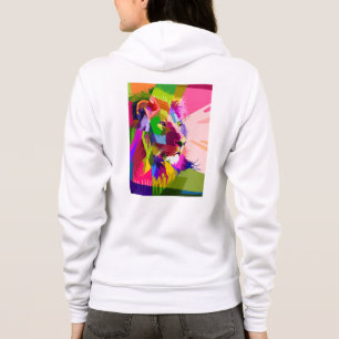 Camiseta Desenho de Arte Pop Prismática de Cabeça de Leão-6