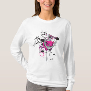 Camiseta desenho de arte vetorial de caveira e âncora gótic