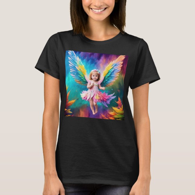 Camiseta Desenho de Asas de Anjo de Bebê Fofo (Frente)