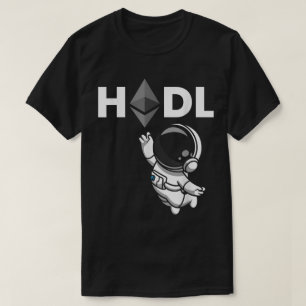Camiseta Desenho de Astronauta HODL Ethereum Crypto