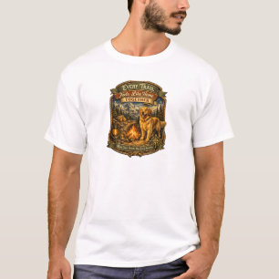 Camiseta Desenho de Aventura na Montanha Vintage para Amant