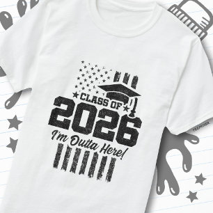 Camiseta Desenho de bandeira angustiado da formatura da tur
