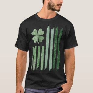 Camiseta Desenho de bandeira de trevo desgastado vintage St