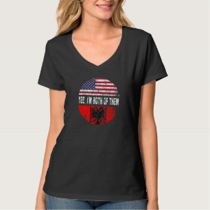 Camiseta Desenho de bandeira dupla Albânia e cidadão duel a