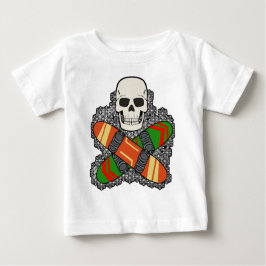 Camiseta Desenho de bandeira pirata Jolly Roger de crânio d