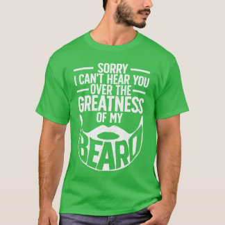 Camiseta Desenho de Barba Divertido para Homens Barbados Ca