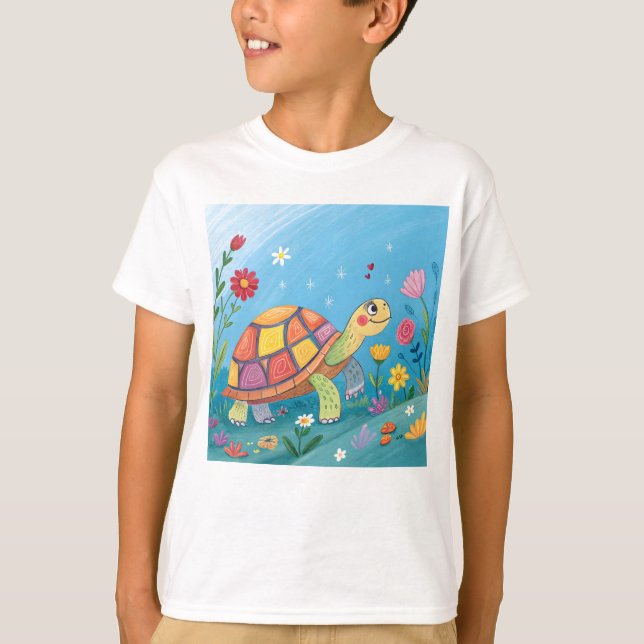Camiseta Desenho de Bebê Tartaruga (Frente)