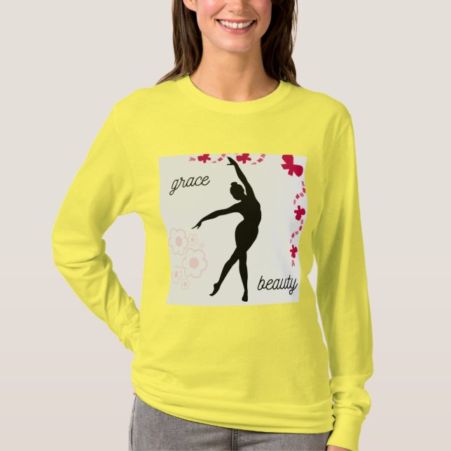 Camiseta Desenho de beleza graciosa  (Frente)