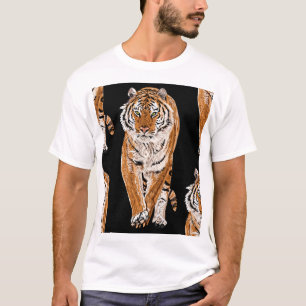 Camiseta Desenho de Bengala Tiger: Impressão em Animais Vin