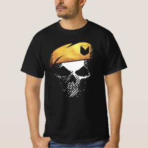 Camiseta Desenho de Boina Tático Militar Caveira Soldado