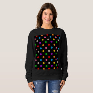 Camiseta Desenho de bolinhas coloridas arco-íris preto