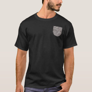 Camiseta Desenho de bolso com estampa de leopardo para um g
