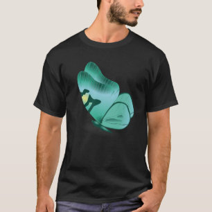 Camiseta Desenho de borboleta multicolorido e colorido