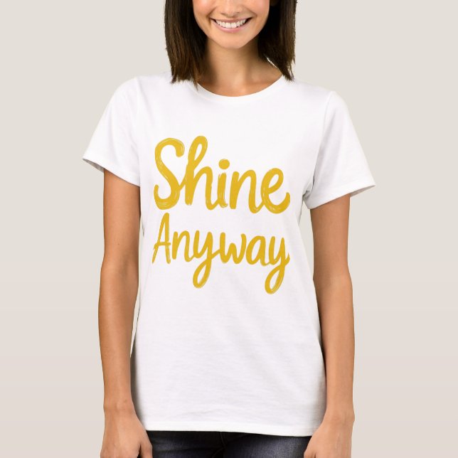 Camiseta Desenho de Brilho Dourado (Frente)