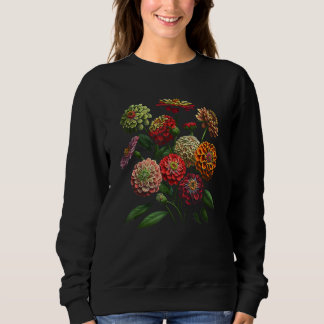 Camiseta Desenho de Buquê Floral de Flores de Zínia