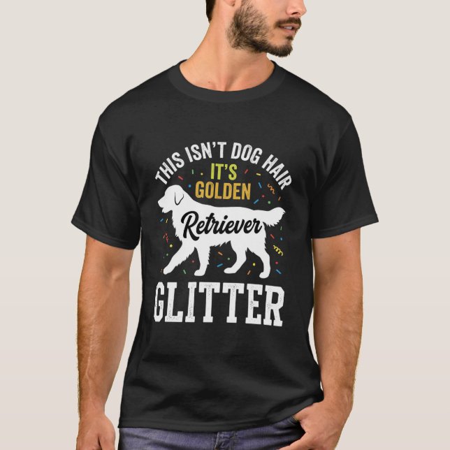 Camiseta Desenho de Cabelo de Cachorro com Brilho de Retrie (Frente)