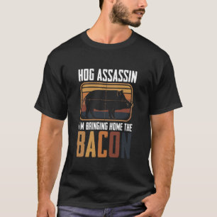 Camiseta Desenho de Caça ao Porco para um Caçador de Porcos