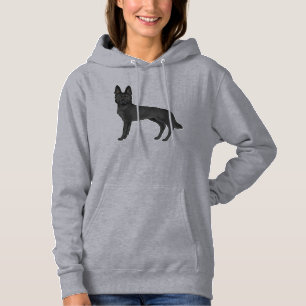 Camiseta Desenho de cachorro Cartoon GSD Pastor Alemão pret