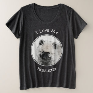 Camiseta Desenho De Cachorro De Keeshond - Arte De Cachorro