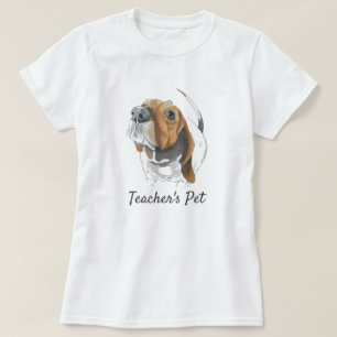 Camiseta Desenho de Cachorro Feliz do Basset Hound Personal