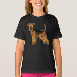 Camiseta Desenho de cachorro fofo Airedale Terrier Bingley 