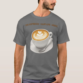 Camiseta Desenho de café com arte de latte em coração menin