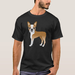 Camiseta Desenho De Cão De Cartoon Cute Em Boston Terrier