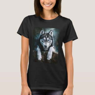 Camiseta Desenho de Cão Husky para Amante de Cães