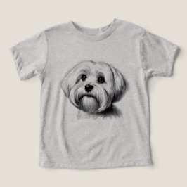 Camiseta Desenho de Cão Maltês