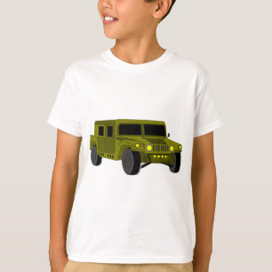Camiseta Desenho de Cartoon de Caminhão do Exército