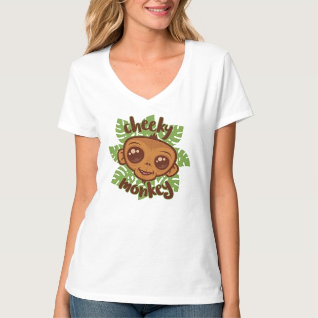 Camiseta Desenho De Cartoon De Macaco Cheiroso (Frente)