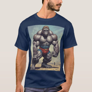 Camiseta Desenho de Cartoons de Pop de Gorilla Bodybuilder