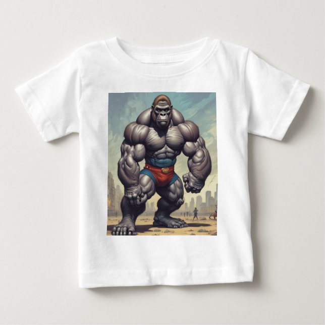 Camiseta Desenho de Cartoons de Pop de Gorilla Bodybuilder (Frente)